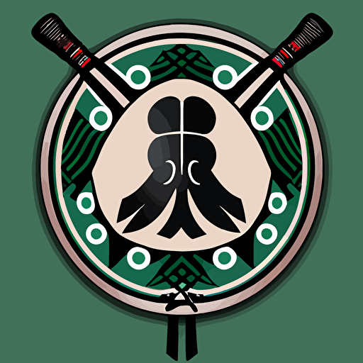 an emblem for a hmong instrument, vector, simple