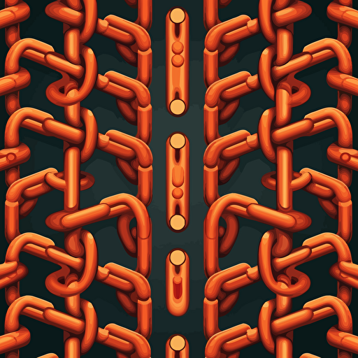 large chains crossing to form an X formation, vector illustration, simple