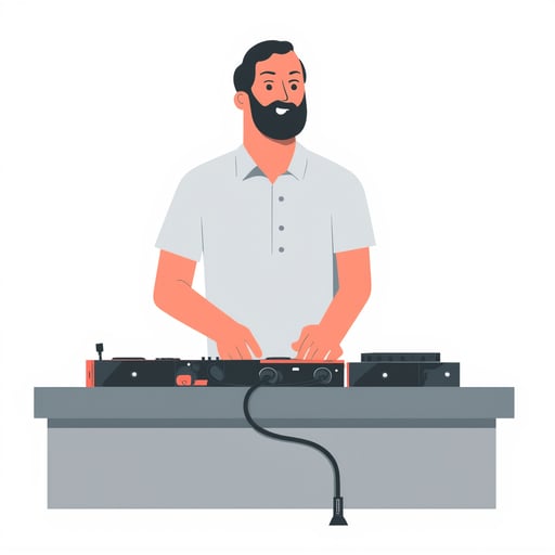 a man dj playing music