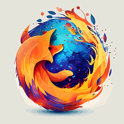 firefox style, logo voiceover services, white background, vector, digital art