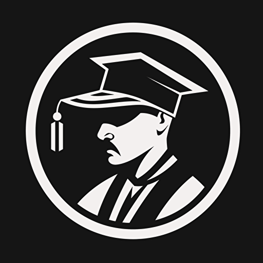 a danish graduate logo, black and white, vector art, 2D, must contain a danish graduate hat