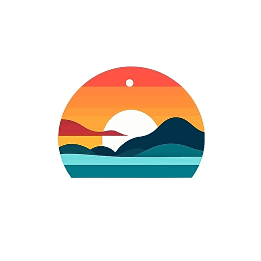 Horizon Flat vector, minimal, logo, modern art, large line, on white background,::1 Shadow, fading, text, black and white, complexity::-0.5