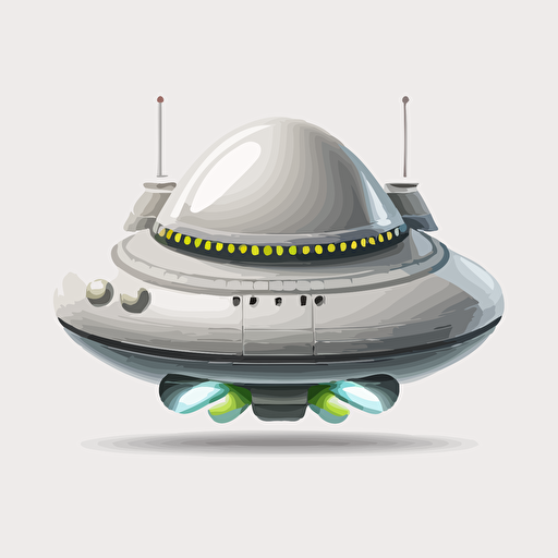 simple ufo, vector, game art, white background