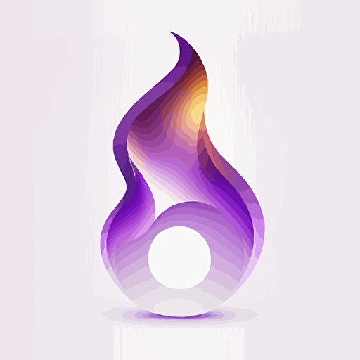 minimalist icon, number 8 flames, white background, purple, vector, no shadows