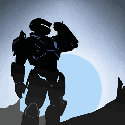 silhouetted amazing ultra detailed vector art of Halo videogame