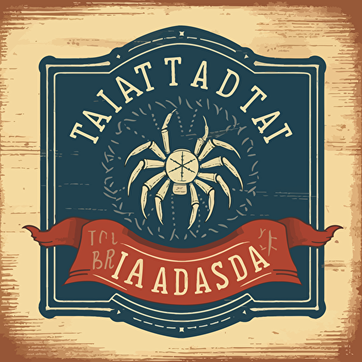 vector logo for an artisan hand-crafted island and trading company that celebrates local made in america products. colorful but traditional. incorporate a spider in the design. Logo should be able to be placed on different backgrounds and materials.