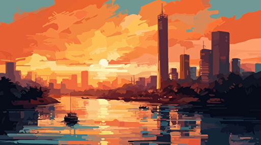 a oil painting vector City of Jakarta
