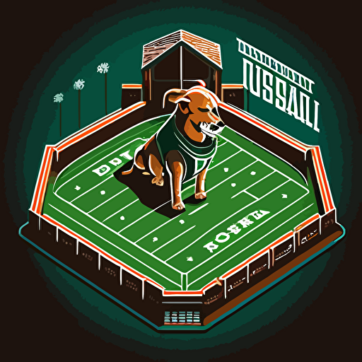 a football field that looks like a doghouse vector logo
