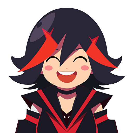 A colorfull lesbian female darth vader, goofy looking, smiling, minimalistic, flat light, white background, vector art