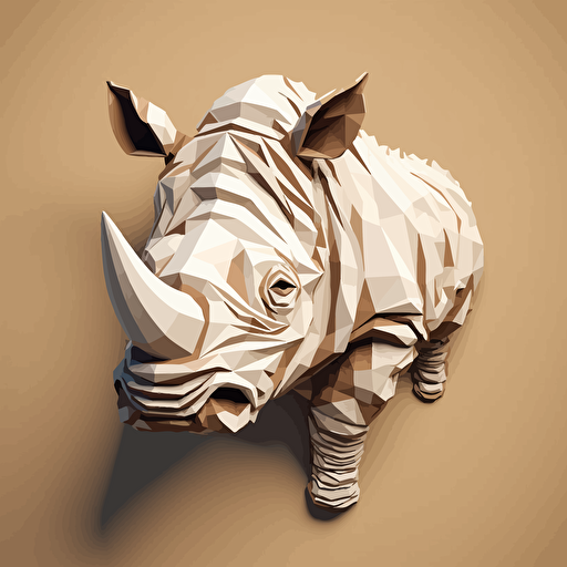 rhino vector art kirigami