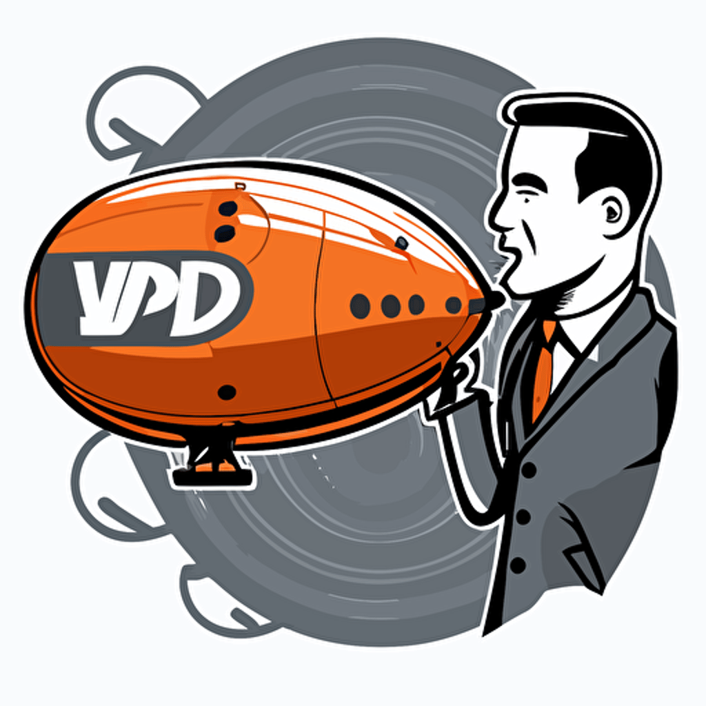 2d vectorel logo, a man holding a rycote super blimp