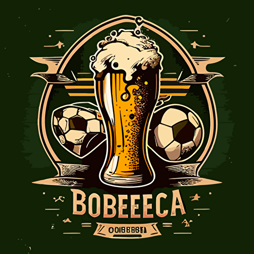 soccer logo with a beer concept art, vector art