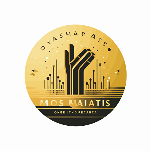 Midas touch of data analytics logo, minimalistic, vector, white background