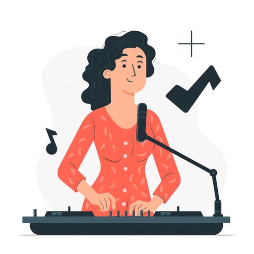 a woman dj playing music