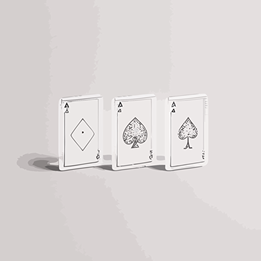 minimal line Logo of 3 shuffled PlayingCards , minimalistic, Vector, Simple, transparent, black and white, sketchy, cartoony, no details, Minimal Line