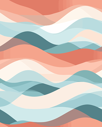 Waves, minimalistic, retro aesthetics, vector image, pastel pantone colors