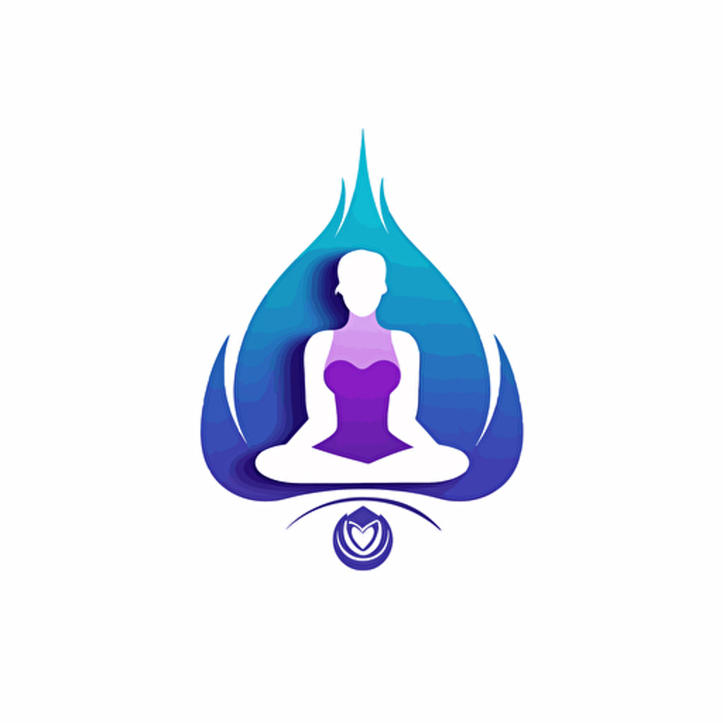 simple vector logo , spiritual developement, white background, blue and purple colors