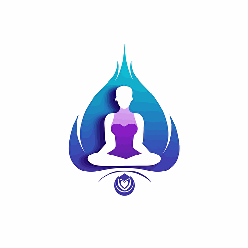 simple vector logo , spiritual developement, white background, blue and purple colors