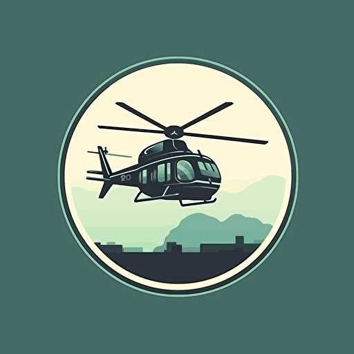 vector flat helicopter logo