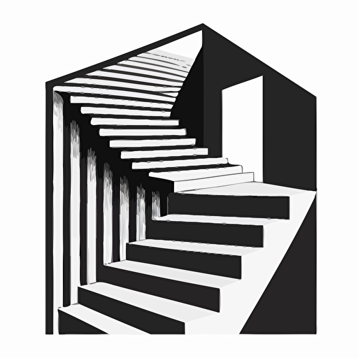 a black and white simple vector logo of stairs