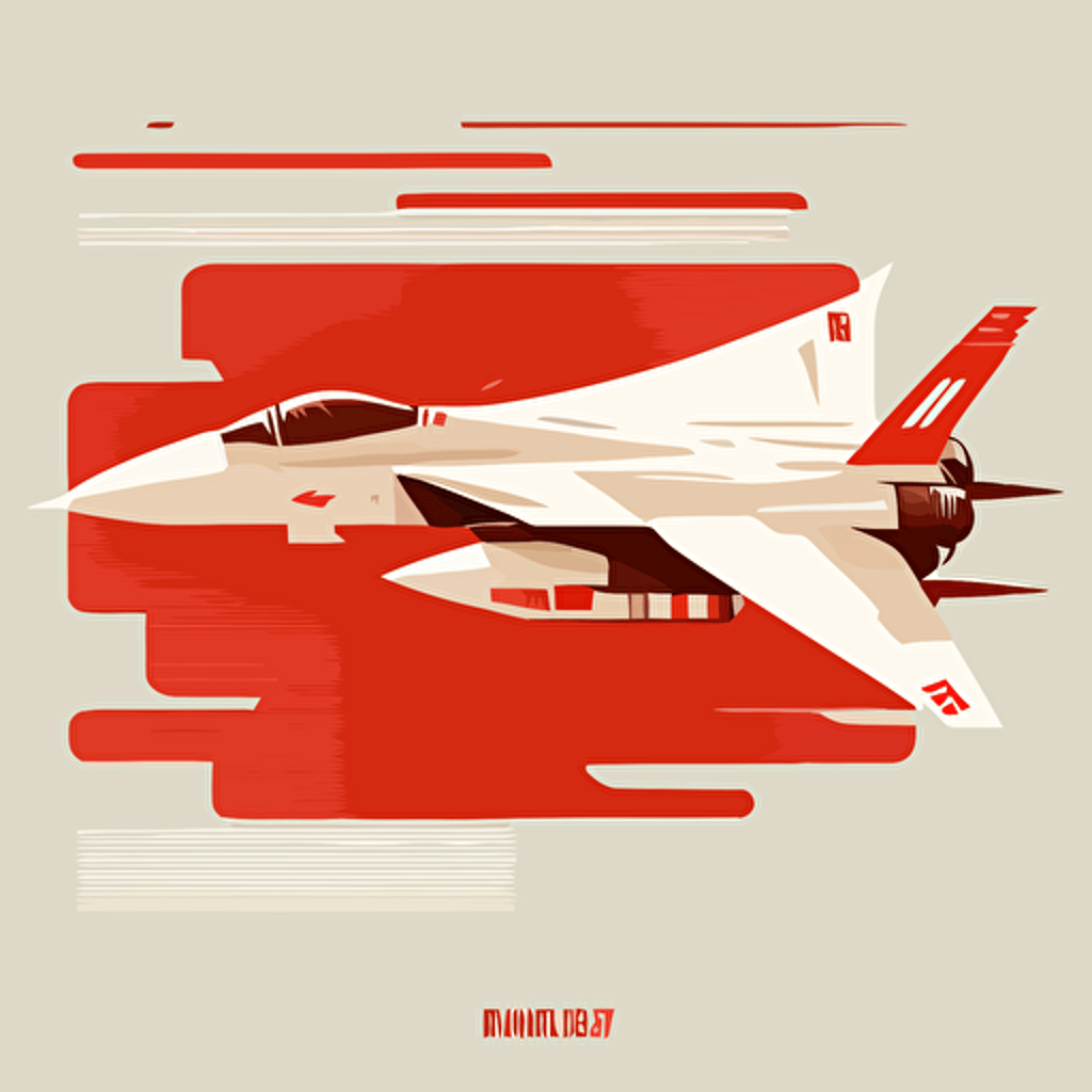 minimal vector soviet propoganda poster style of a F18 jet fighter