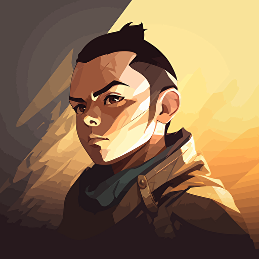 Vector icon, kawacy style Sokka, dramatic lighting