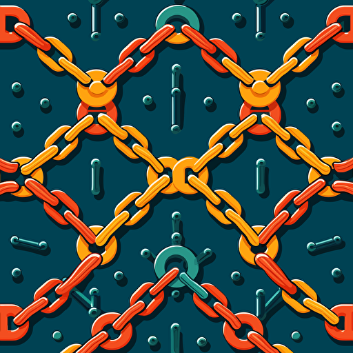large chains crossing to form an X formation, vector illustration, simple