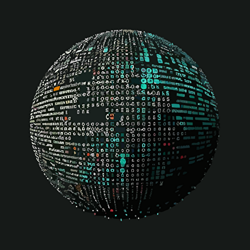 binary logo minimalistic in a sphere, vector based