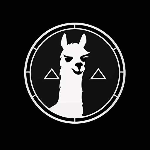 logo for clothing company, alpaca, black and white, vector, simple