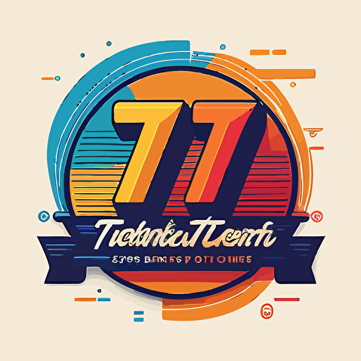 vector illustration for 7th Year Anniversary tech company, simple colors, logo
