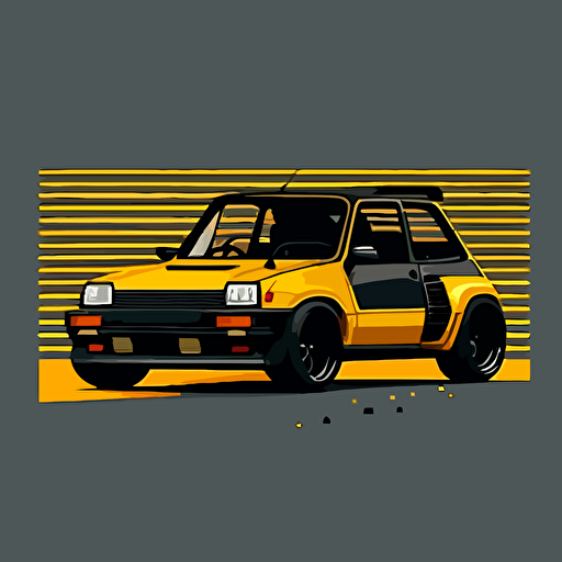 a vector illustration of Renault 5 turbo phase one