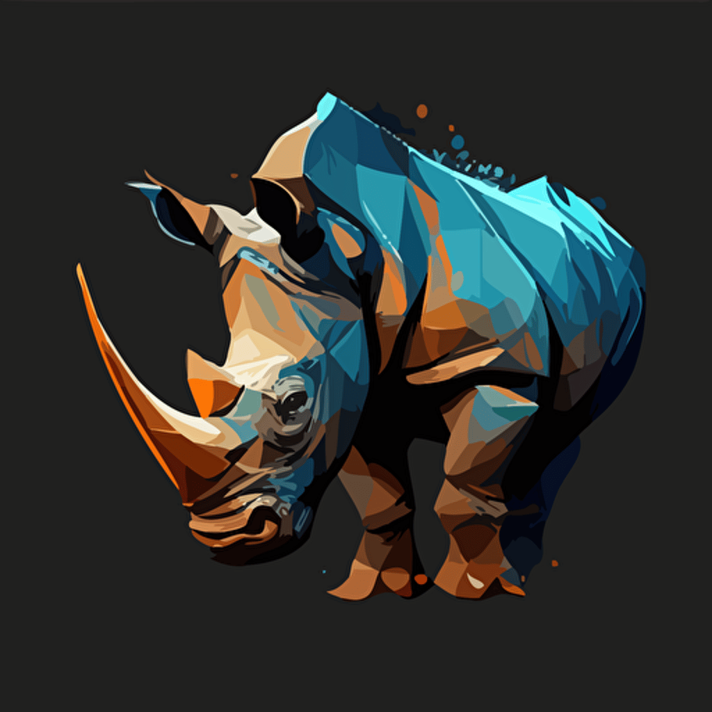 rhino logo vectorial art illustrator flat art