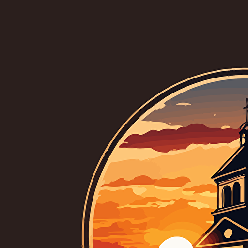 wait chapel sunset logo vector