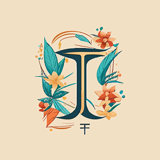 logo design of the letter T, vector, flat 2d, japanese style