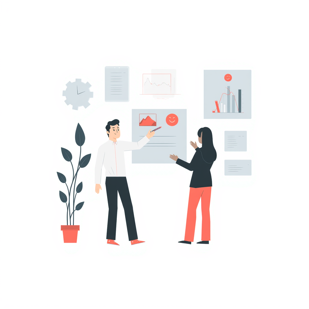 a person explaining a diagram