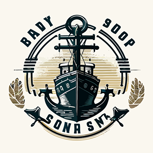 ship dock logo simple vector with anchor