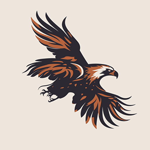 vector logo of an eagle flying