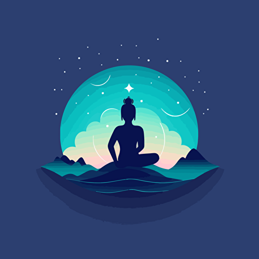 motivational and meditating logo, icon, flat vector, minimal