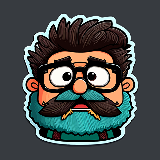 perezoso frente a una fogata pixar style, 2d flat design, vector, cut sticker