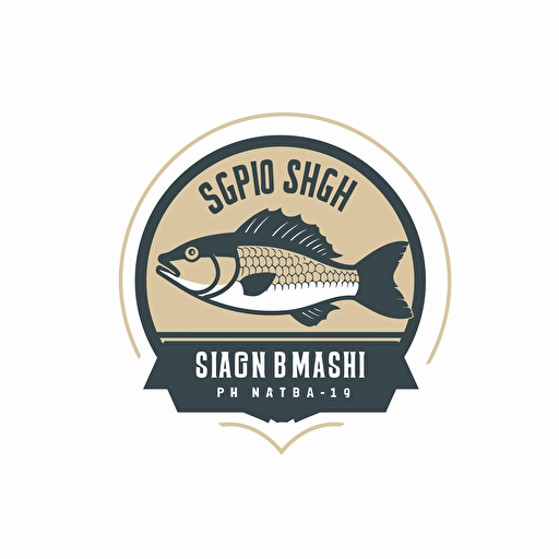 logo design, fish shop, flat, 2D, white background, simple style, vector