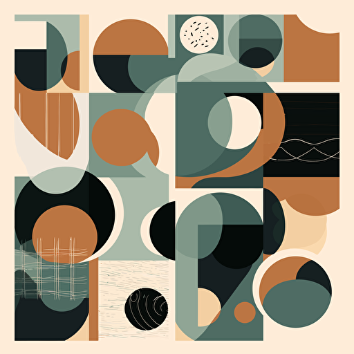 century modern chunky simple shapes vector