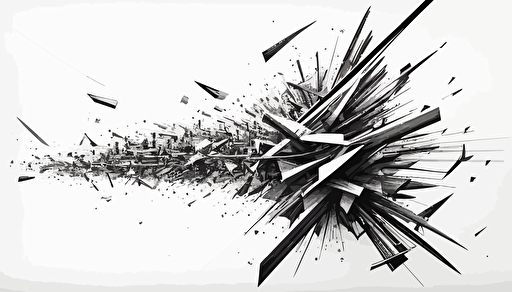 A detailed technical 3-dimensional sketch of a latent space of only thin line of a machine learning model analysis of an image with thousands of arrows, an image consisting of a lot of vectors, a charcoal sketch with white background