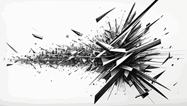 A detailed technical 3-dimensional sketch of a latent space of only thin line of a machine learning model analysis of an image with thousands of arrows, an image consisting of a lot of vectors, a charcoal sketch with white background