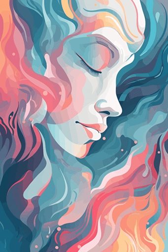 abstract background vector art of a mental energy, soft palette and contrast