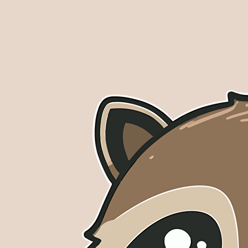 cute racoon kawaii style, vector clipart
