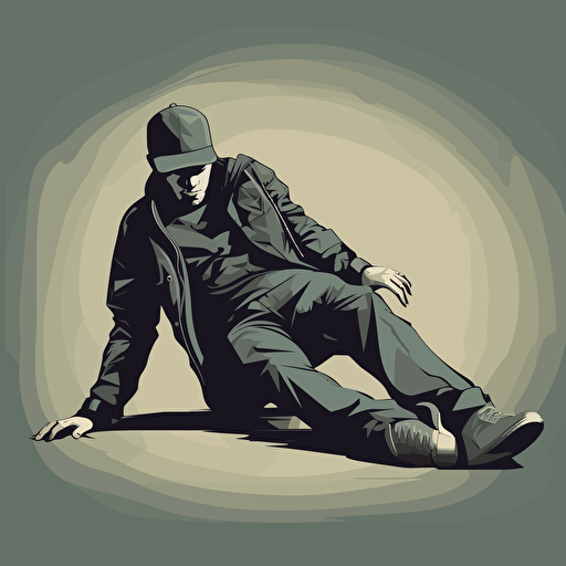 gangsta standing over a body laying on the floor, vector art
