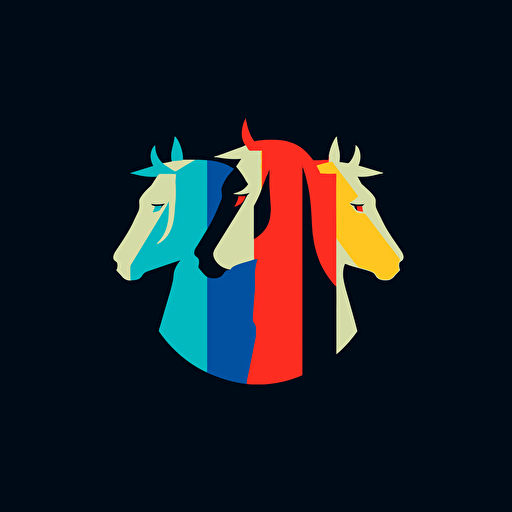 logo for humans connecting with horses by paul rand, vector, modern, abstract
