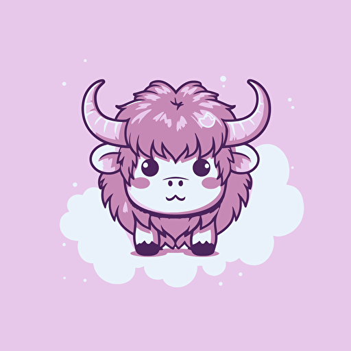 cute buffalo kawaii style, vector clipart