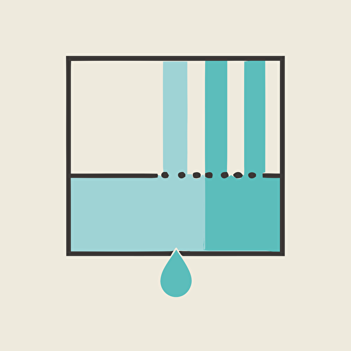 a logo for a water company brand, simple, vector, symbol, De Stijl
