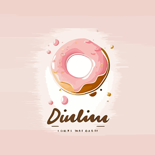 Vector minimalist modern logo concept of donuts with pink elements without any text